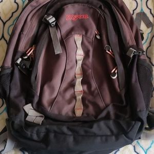 Jansport black 3 main pocket hiking backpack